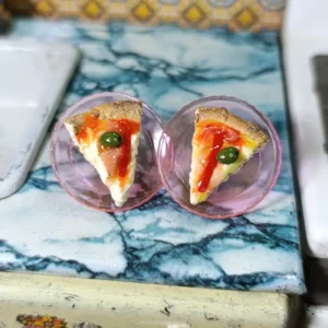 Aros porciones de pizza (plato rosa)