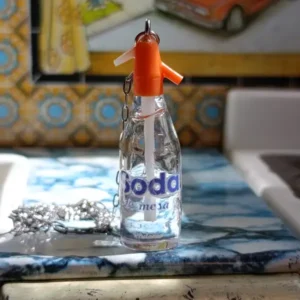Collar Sifon de Soda (pico naranja letras azules)