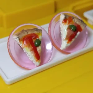 Aros porciones de pizza (plato rosa)