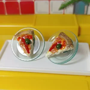 Aros porciones de pizza (plato verde)