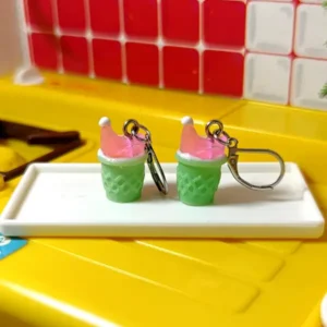 Aritos Gallinitas (combinación rosa y verde)