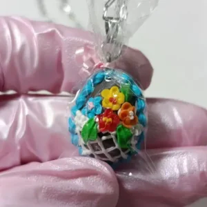 Collar huevo de Pascua (Celeste)