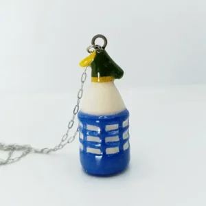Collar Sifón de soda (cuerpo azul-pico verde)