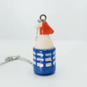 Collar Sifón de soda (cuerpo azul-pico rojo)