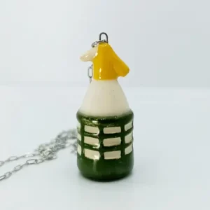 Collar Sifón de soda (cuerpo verde- pico amarillo)